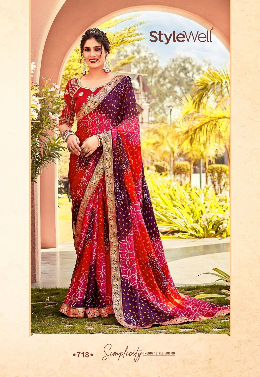 Mangalam Vol 2 By Stylewell Bandhej Wedding Sarees Catalog